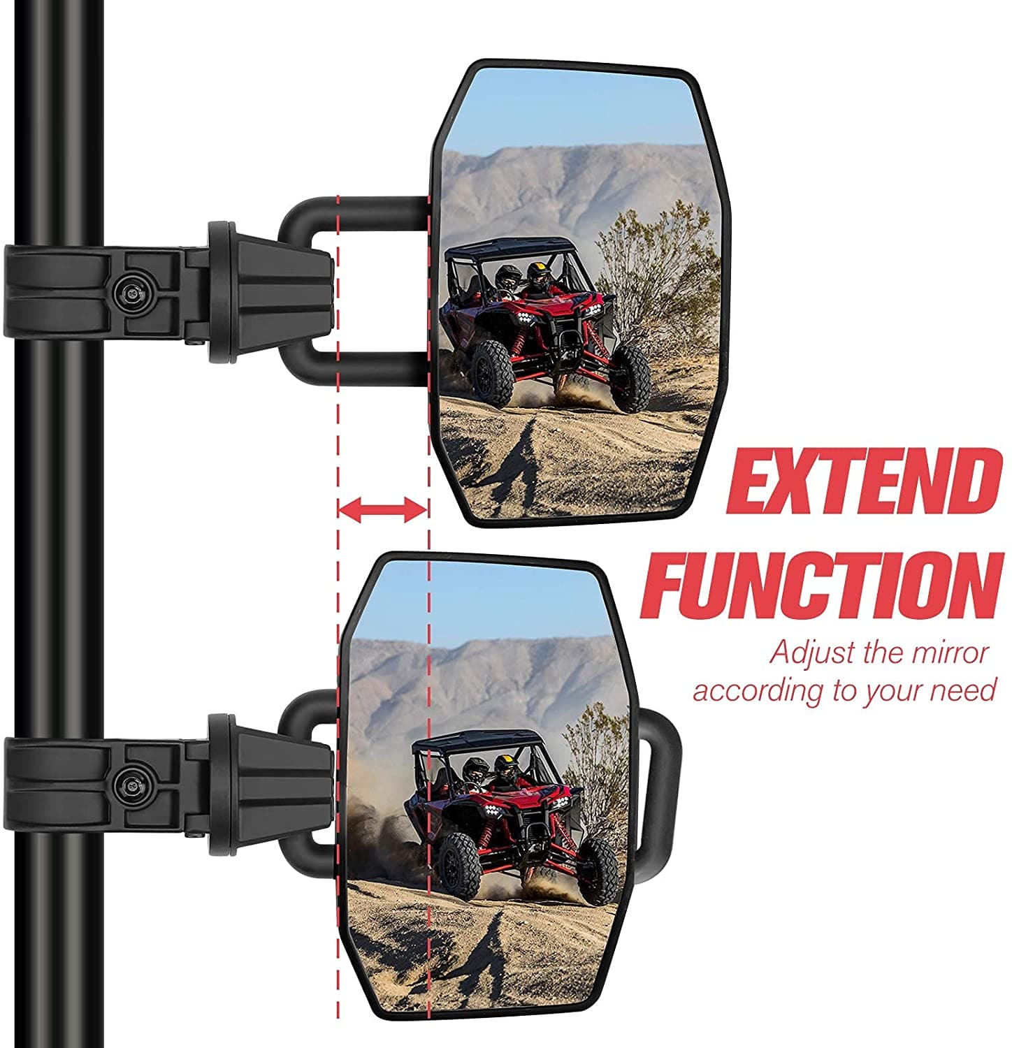 UTV Side View Mirrors for Yamaha Wolverine - Image 3