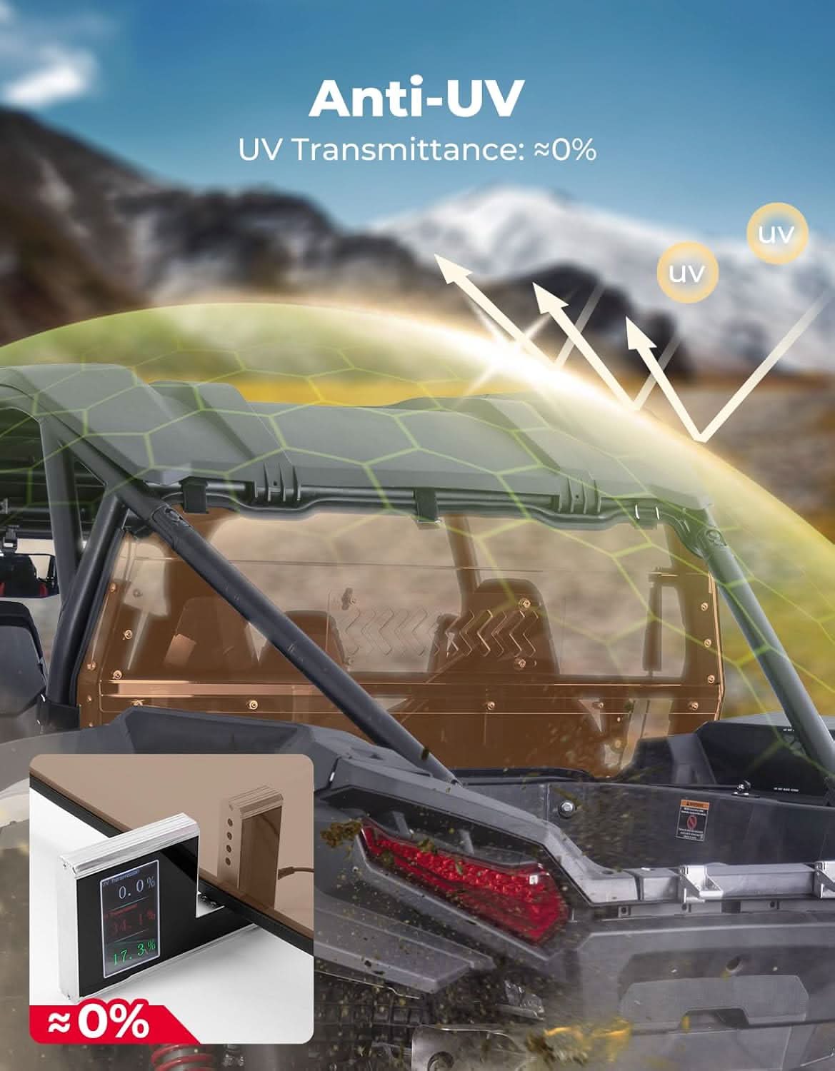 UTV Sliding Vented Tinted Rear Windshield for 2024+ Polaris RZR XP 1000 / RZR XP4 1000 - Image 5