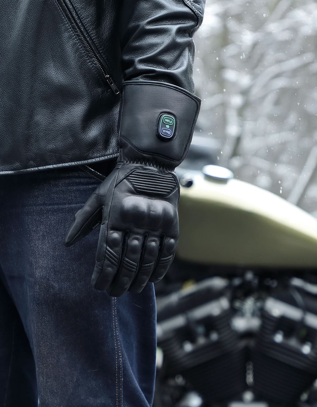 Heated Motorcycle Gloves Sheepskin 7.4V Battery Waterproof Touchscreen - Image 8